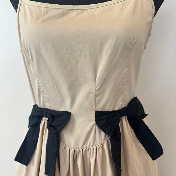 Moon River Cream Ballerina Midi Dress MEDIUM Retro Romantic Bows Designer $102 - Picture 13 of 13